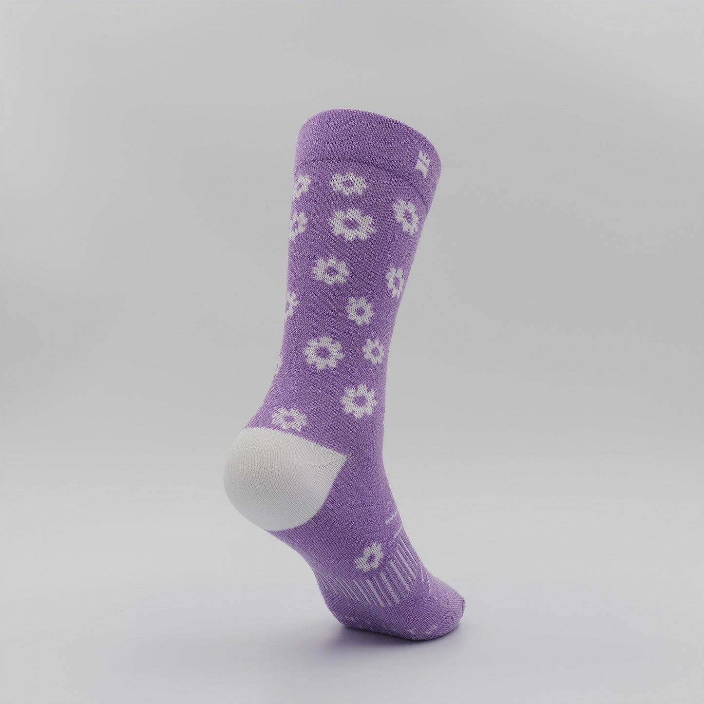 Purple Flowers - Crew Height Socks (Nano)