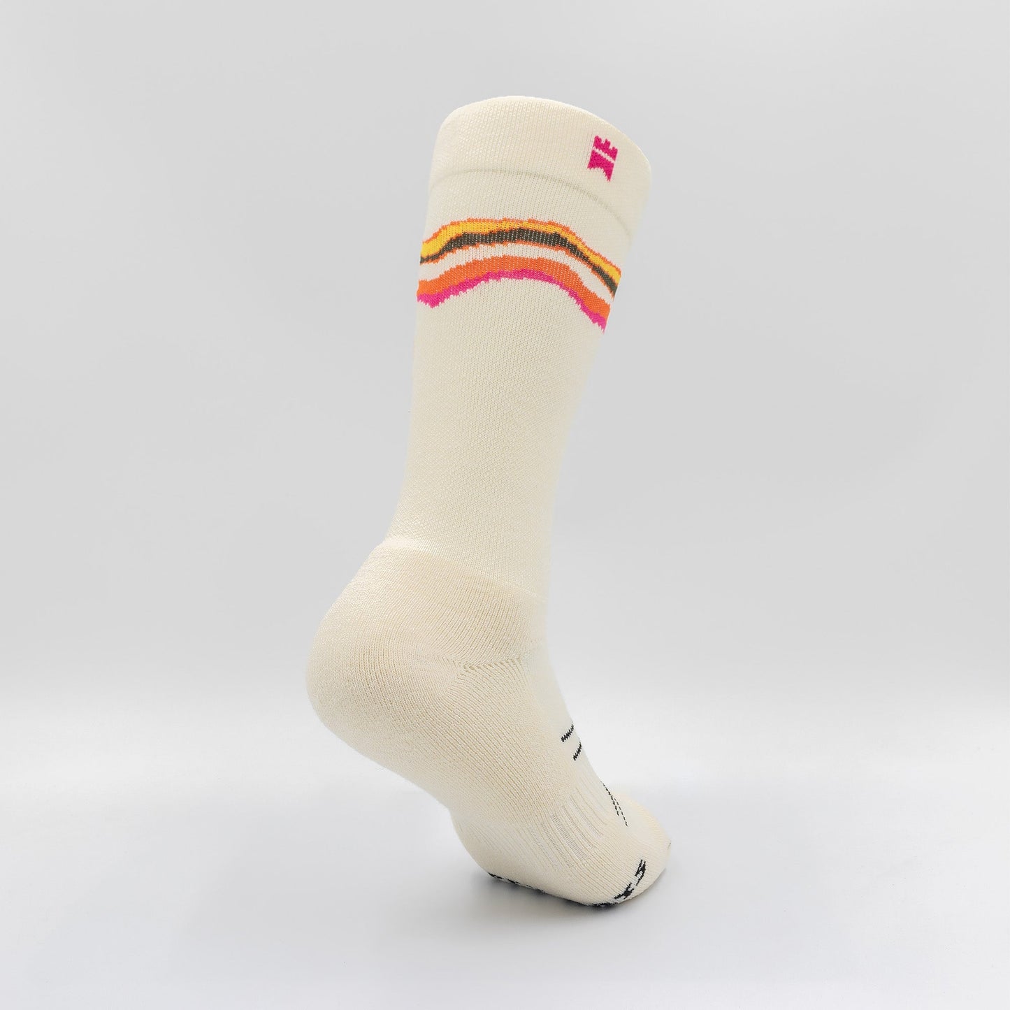 Happy Days (Cream) - Crew Height Socks